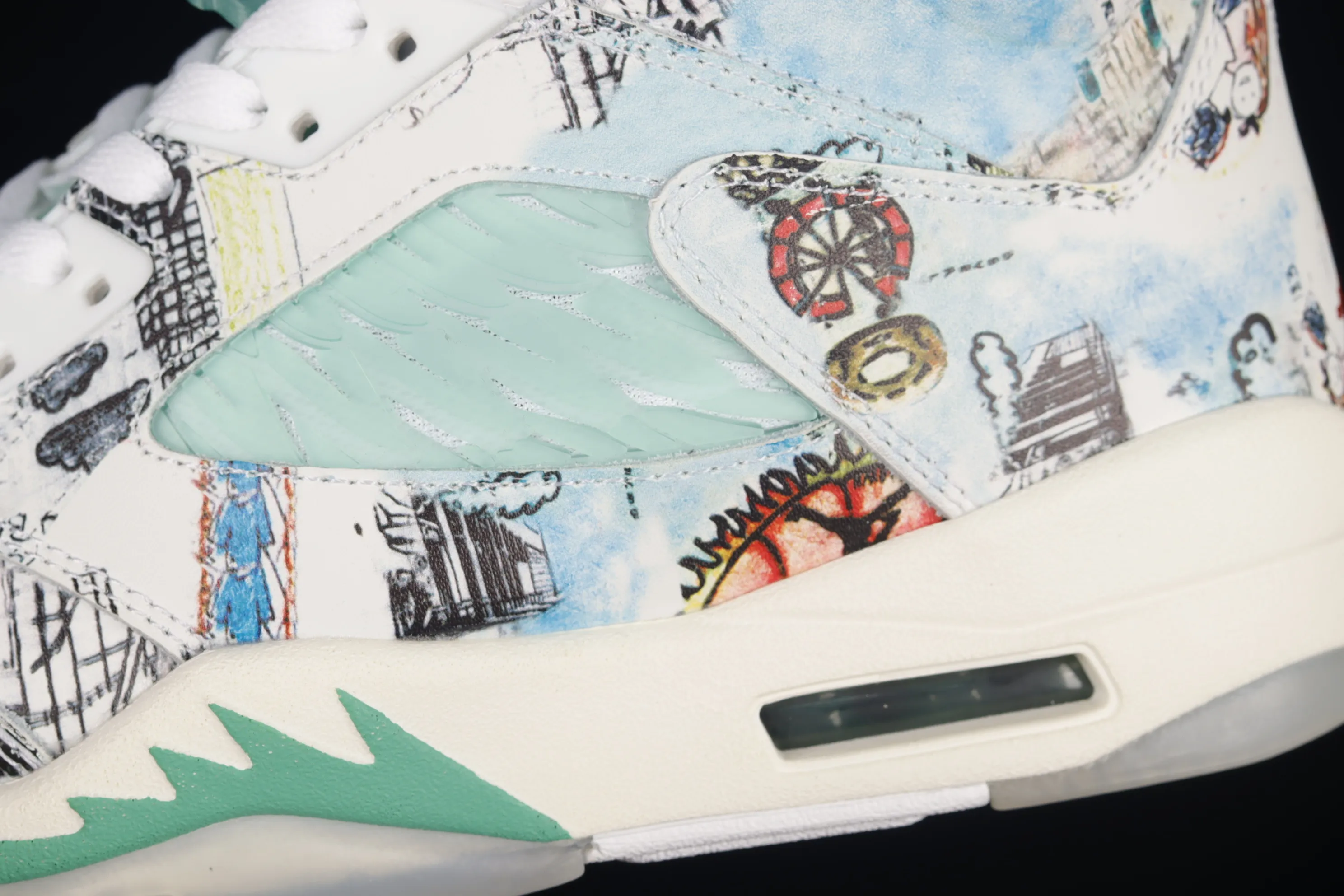 All Categories Air Jordan Jordan Series Basketball Shoes Air Jordan 5 Air Jordan 5 Retro "Wings" AJ5 Joe 5 Emerald Green Wings Graffiti 3M Luminous AV2405-900